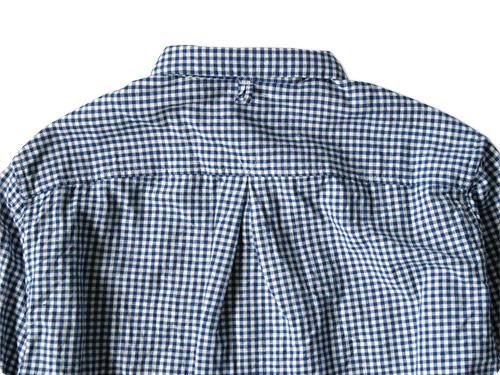 maillot sunset gingham small collar shirts BLUE x WHITE