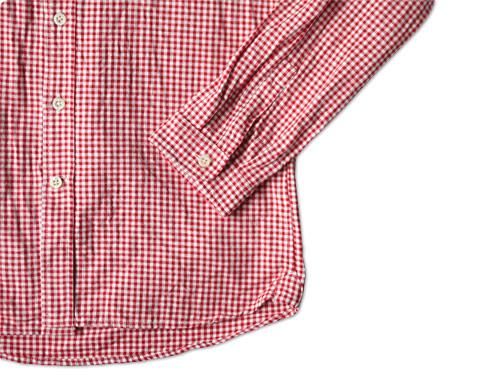 maillot sunset gingham small collar shirts RED x WHITE
