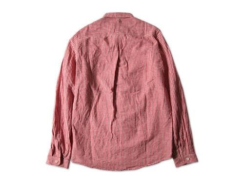 maillot sunset gingham small collar shirts RED x WHITE