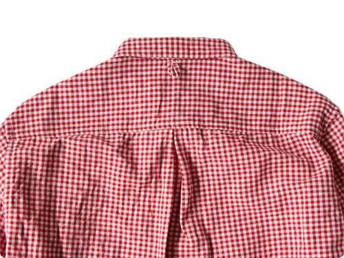 maillot sunset gingham small collar shirts RED x WHITE