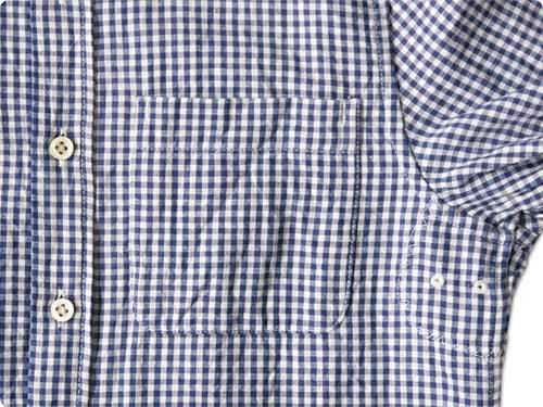 maillot sunset gingham small collar shirts BLUE x PURPUL