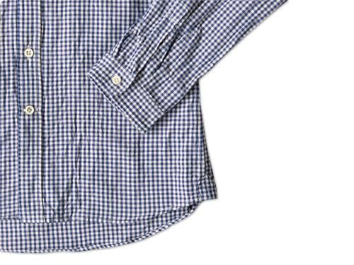 maillot sunset gingham small collar shirts BLUE x PURPUL