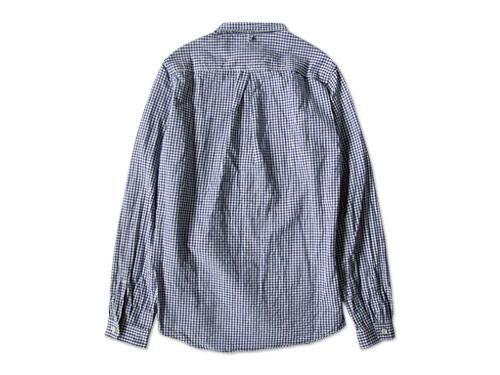 maillot sunset gingham small collar shirts BLUE x PURPUL