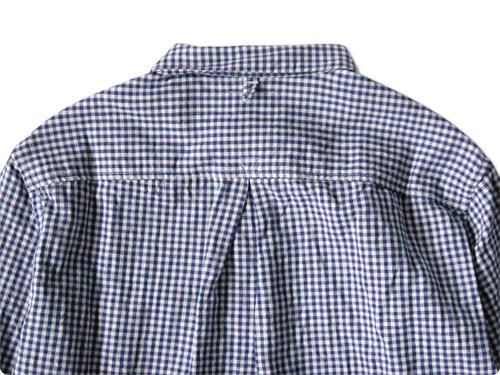 maillot sunset gingham small collar shirts BLUE x PURPUL