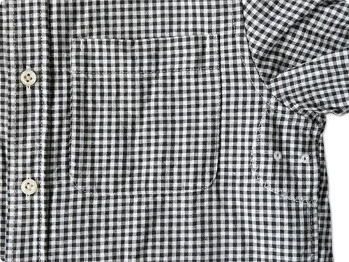 maillot sunset gingham small collar shirts BLACK x WHITE