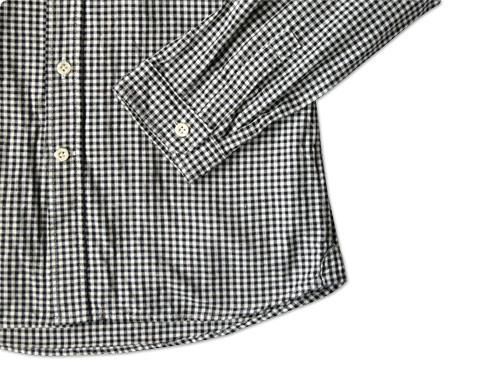 maillot sunset gingham small collar shirts BLACK x WHITE