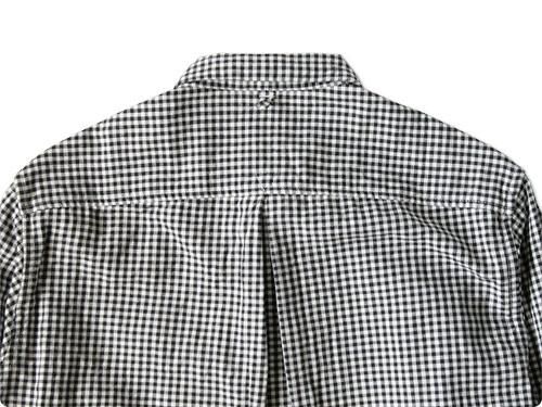 maillot sunset gingham small collar shirts BLACK x WHITE