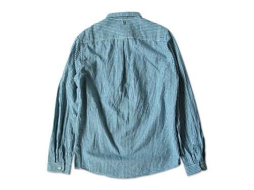 maillot sunset gingham small collar shirts SAX x BLUE
