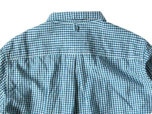 maillot sunset gingham small collar shirts SAX x BLUE