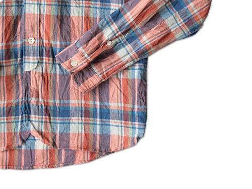 maillot madras round work shirts BLUE x ORANGE