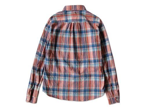 maillot madras round work shirts BLUE x ORANGE
