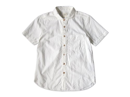 RINEN 40/1引き揃えオーガニックオックス ラウンドカラー半袖シャツ