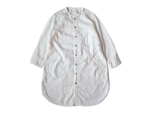 RINEN 80/1ローン接結 スタンドカラー七分袖ロングシャツ