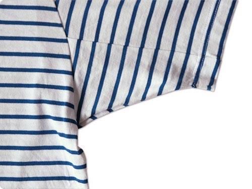 TATAMIZE CREW NECK T-SHIRT WHITE x BLUE