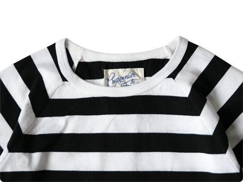 Charpentier de Vaisseau WIDE STRIPES LONG SLEEVES CUTSEW BLACK x WHITE