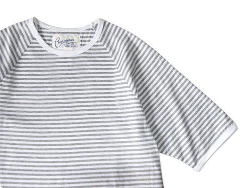 Charpentier de Vaisseau NARROW STRIPES SHORT SLEEVES GRAY x WHITE