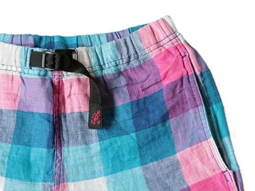 GRAMICCI BLOCK CHECK GRAMICCI SHORTS PINK