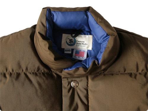 Crescent Down Works ITALIAN VEST BROWN x COBALT