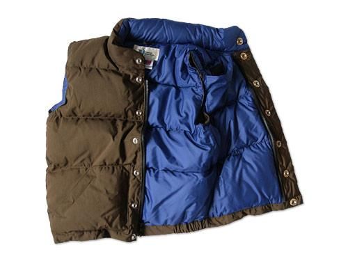 Crescent Down Works ITALIAN VEST BROWN x COBALT