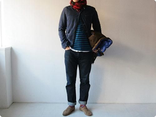 Crescent Down Works ITALIAN VEST BROWN x COBALT
