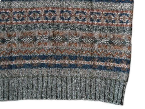 Jamieson's V NECK VEST GRAY x BROWN