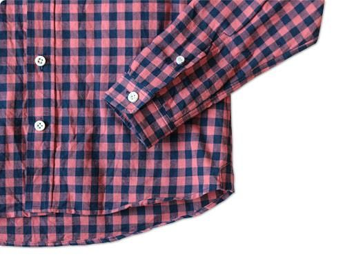 maillot sunset big gingham B.D. shirts BIG RED x NAVY