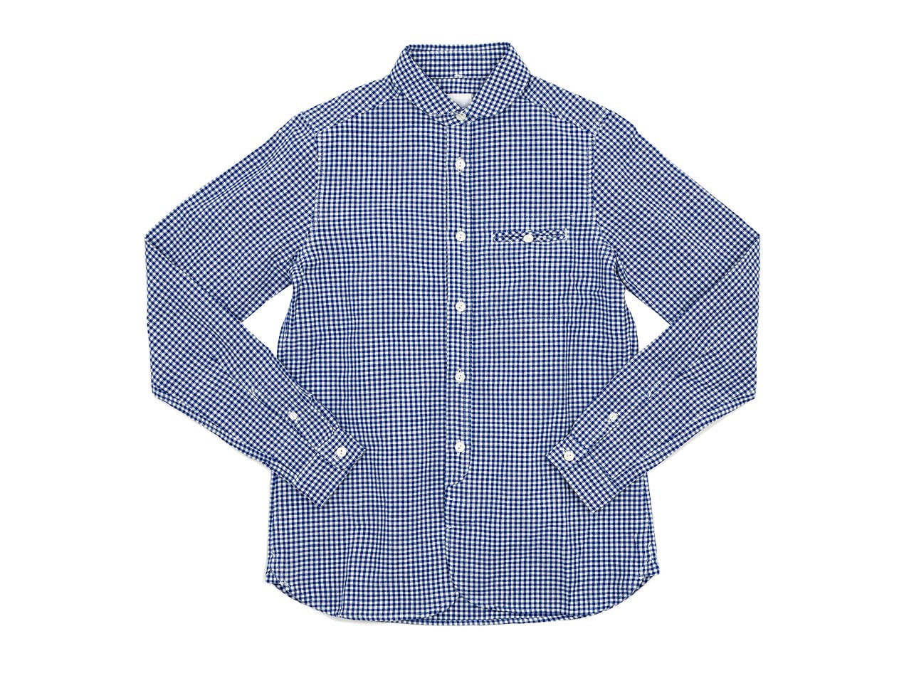 maillot sunset gingham round work shirts BLUE x WHITE maillot通販