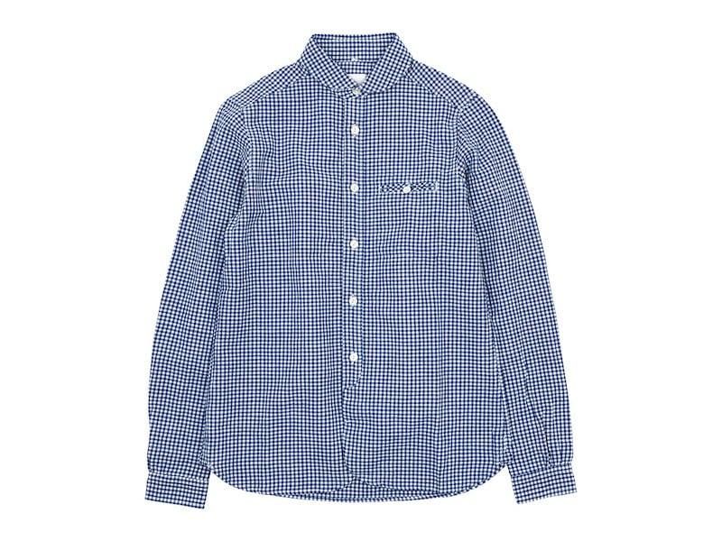 maillot sunset gingham round work shirts BLUE x WHITE