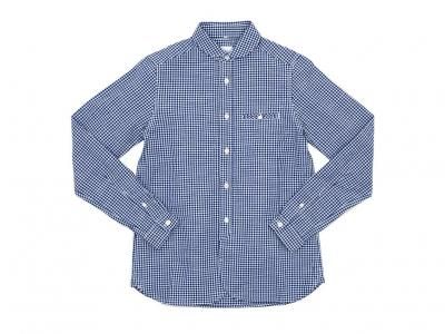 maillot sunset gingham round work shirts BLUE x WHITE