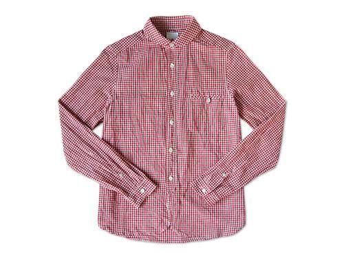 maillot sunset gingham round work shirts RED x WHITE