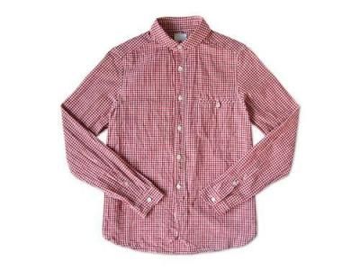 maillot sunset gingham round work shirts RED x WHITE