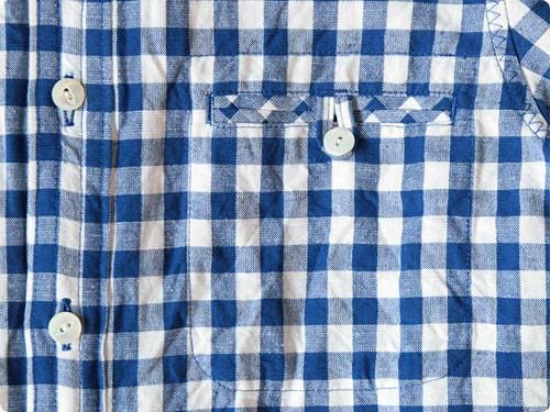 maillot sunset big gingham round work shirts BIG BLUE x WHITE