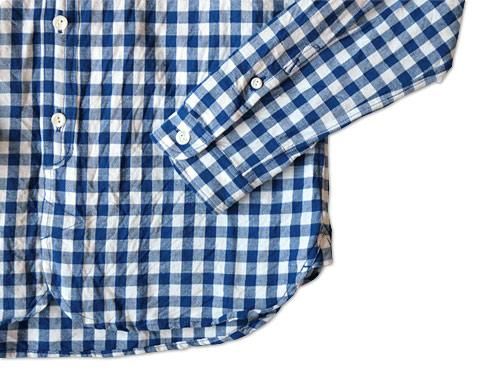 maillot sunset big gingham round work shirts BIG BLUE x WHITE