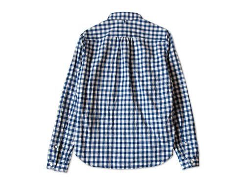 maillot sunset big gingham round work shirts BIG BLUE x WHITE