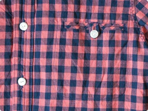 maillot sunset big gingham round work shirts BIG RED x NAVY