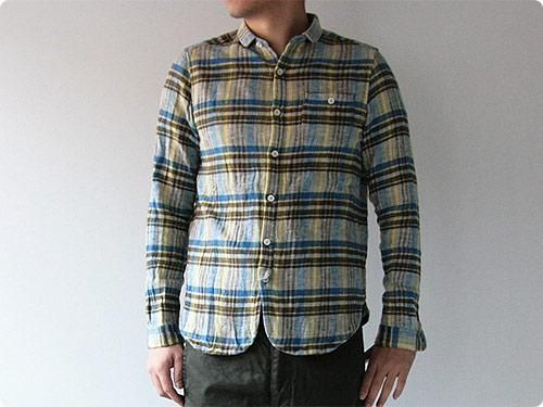 maillot sunset nel check work shirts BLUE x YELLOW