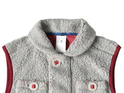 maillot angola pile fleece vest TOP GRAY
