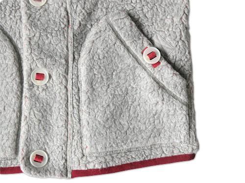 maillot angola pile fleece vest TOP GRAY