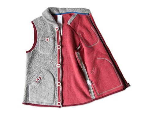 maillot angola pile fleece vest TOP GRAY