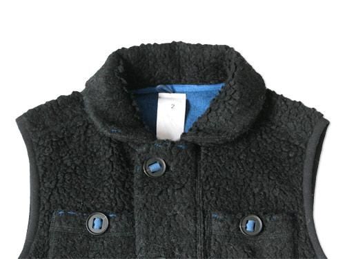 maillot angola pile fleece vest BLACK