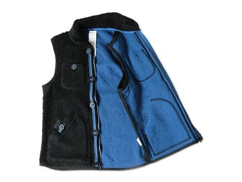 maillot angola pile fleece vest BLACK