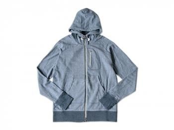 maillot back color zip parka STONE BLUE