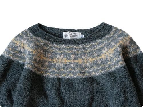 NOR' EASTERLY WIDE NECK NORDIC SWEATER OXFORD