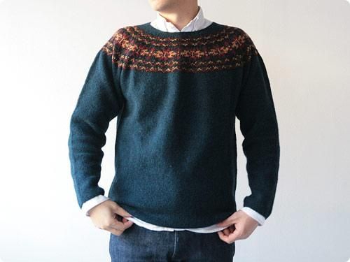 NOR' EASTERLY WIDE NECK NORDIC SWEATER PETREL