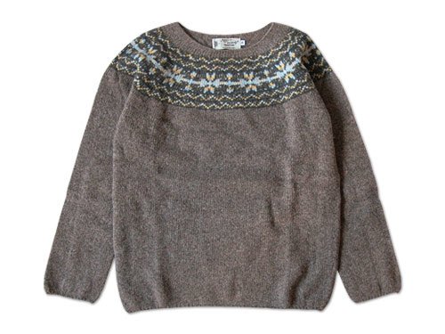 NOR' EASTERLY WIDE NECK NORDIC SWEATER NUTMEG