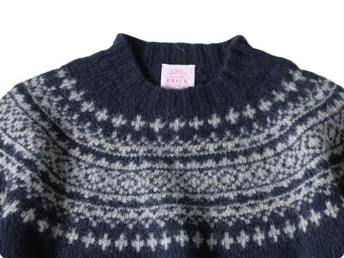 BRICK FAIRISLE YOKE KNIT PRUSSIAN