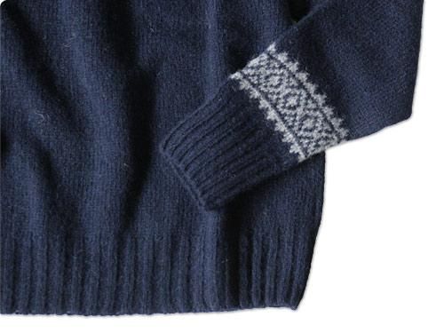 BRICK FAIRISLE YOKE KNIT PRUSSIAN