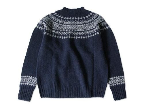 BRICK FAIRISLE YOKE KNIT PRUSSIAN
