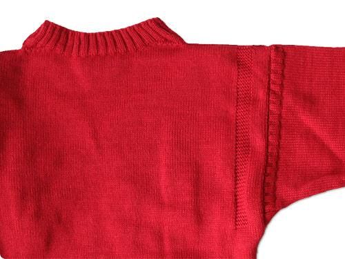 LE TRICOT DE LA MER SOLID GUERNSEY SWEATER TARTAN RED