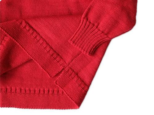 LE TRICOT DE LA MER SOLID GUERNSEY SWEATER TARTAN RED